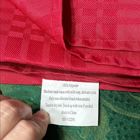 Red Plaid Fabric Tablecloth approximately Seven feet x Five feet Home Decor - Picture 2 of 6